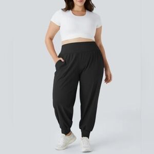 HALARA High Waisted Plain Pocket Yoga Plus Size Joggers
